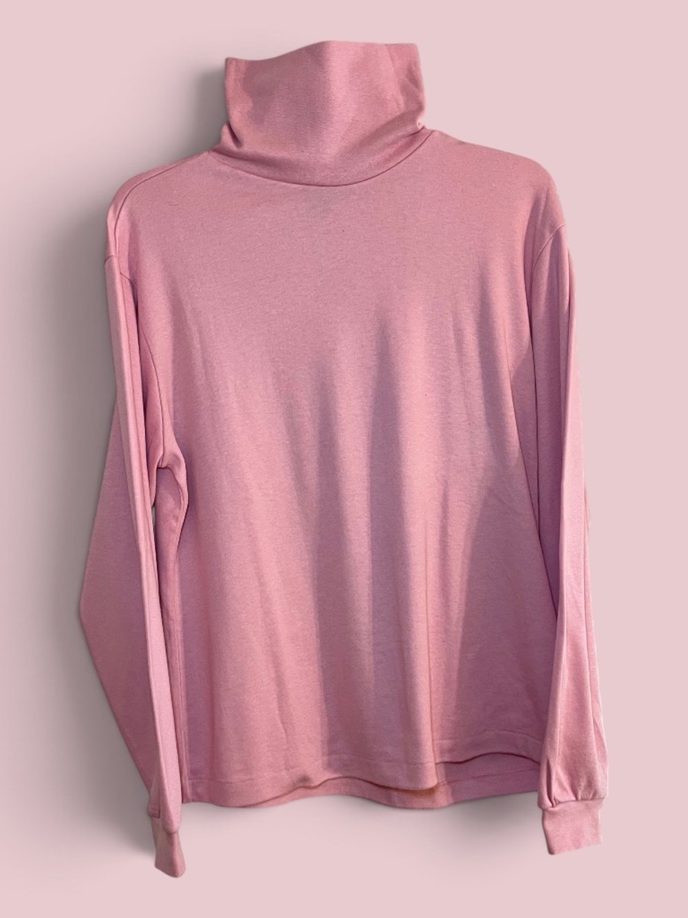Lands' End Cotton Blend Pink Turtleneck Shirt Size M